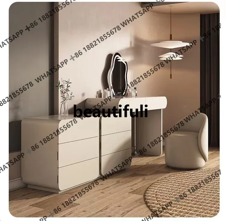 

F150 Dressing table storage integrated TV cabinet, solid wood paint makeup table, drawer cabinet, simple dressing table