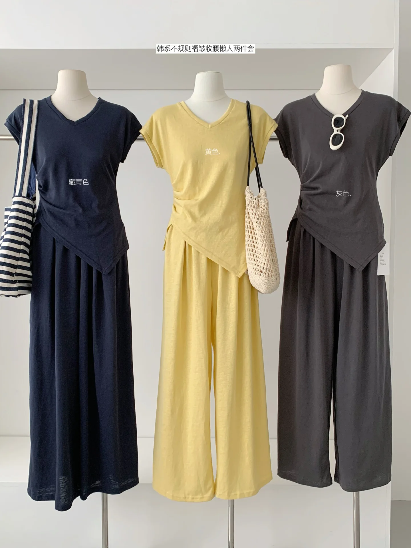

2025 Summer Pure Desire Fashion Set Women's Design Irregular Short sleeved Top+A-line Skirt Pants Two piece Set