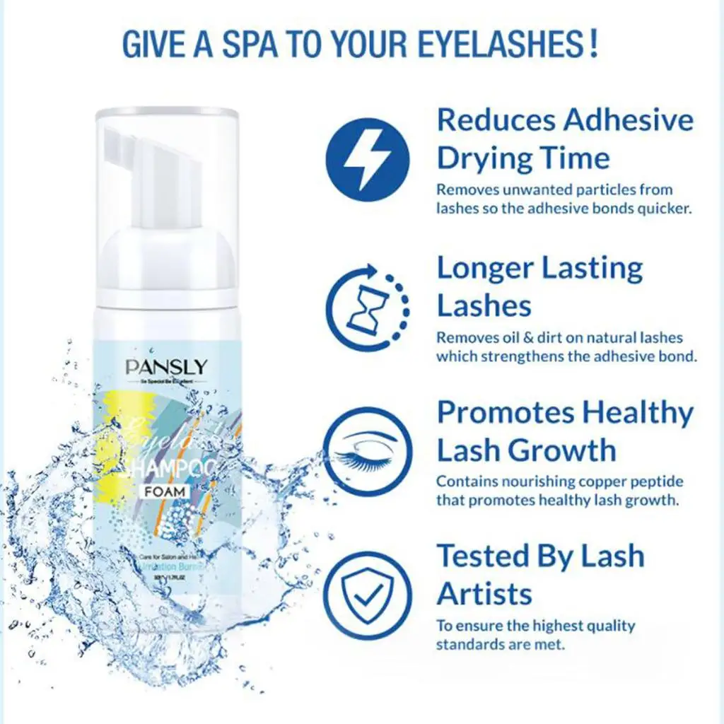 Professional Eyelashes Foam Cleaner Eyelash Extension Cleanser Shampoo Remove Eye Makeup Residue and Mascara