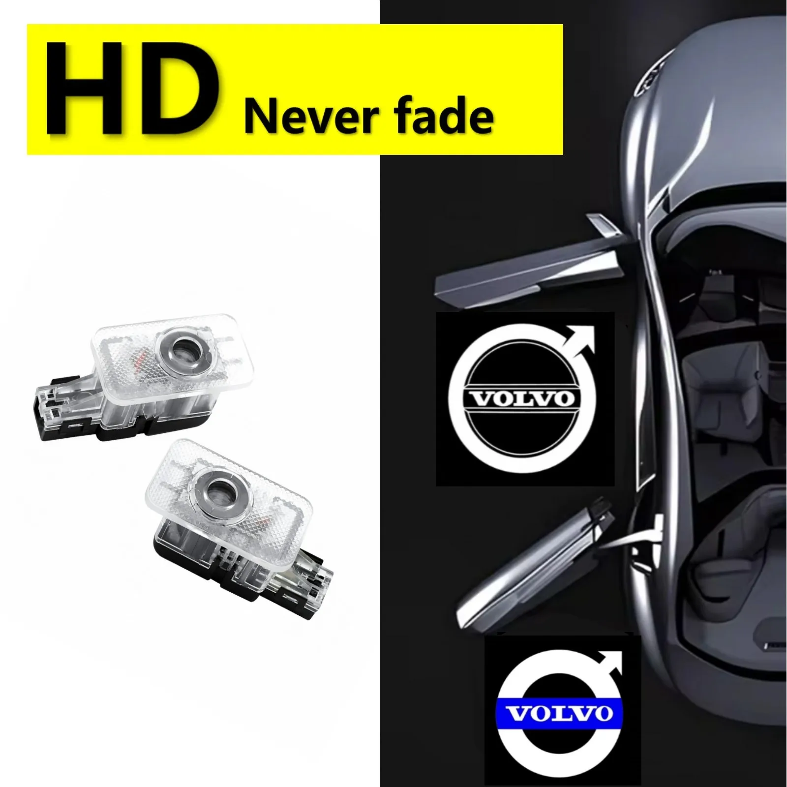 HD для Volvo 2012-2016 S80L S60L 2013-2019 V40 V40CC XC60 V60 XC90 Светодиодный светильник для дверей автомобиля, проектор с логотипом, лампа приветствия