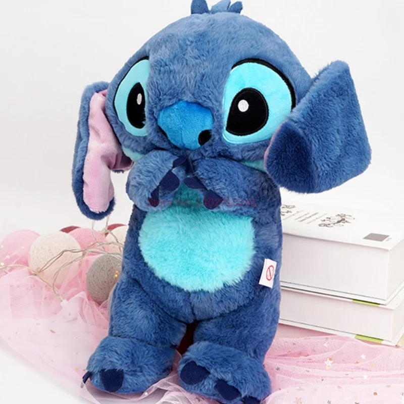 Disney-Lilo e Stitch Plush Doll, Boneca Autêntica, Respirar LED, Música, Action Figure, Dormir Acompanhar, Toy Gift for Baby