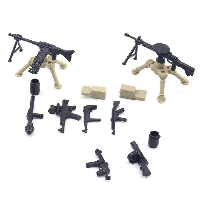 WW2 Machine Gun MG34 Browning Dp-28 Weapons Mini Action Figures Brinquedos Military Figures Building Block Bricks Original Toys