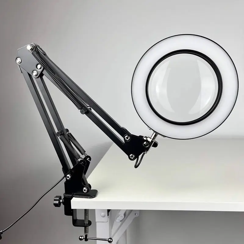 Desktop 30x Magnifying Glass with Light for Easy Reading, Circuit Board Maintenance, Engraving, Soldering