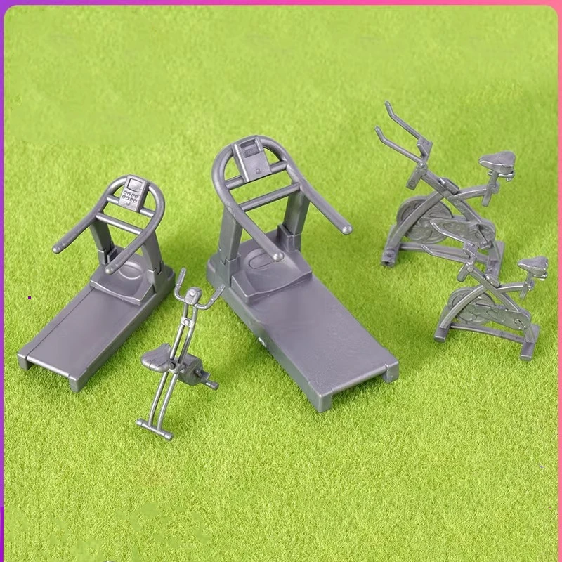 1:20 scale Miniature Gym Equipment Amusement Park Exercise Facility Fitness Equipment Interior Scene Ornament Plastic Craft Toy