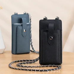 Mini Casual Genuine Leather Phone Bag 2023 New Women Luxury Brand Design Small Shoulder Bags Fashion Trend Chain Crossbody Bag