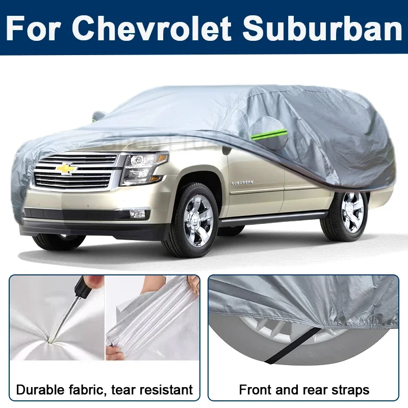 

Outdoor Full Car Cover For Chevrolet Suburban with Reflective Strips Waterproof Snowproof Dustproof UV Protection Auto Parts