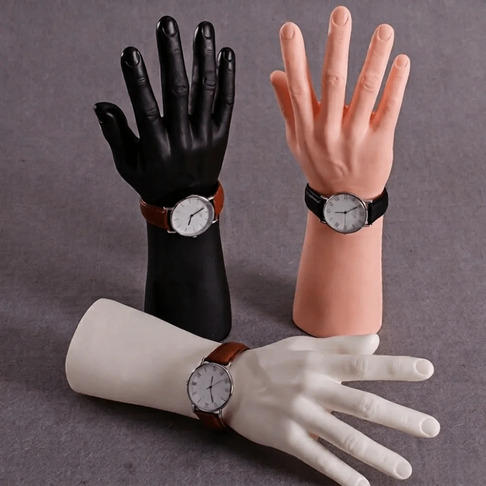 Matte Hard Male Hand Model Standing Durable Hand Display Stand Portable Realistic Ring Display Prop Window Display