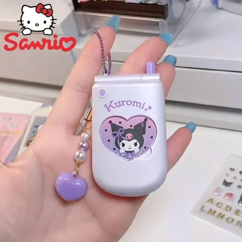 Niedlichen Sanrio Flip Phone Modell Hallo Kitty Kuromi meine Dame DIY Aufkleber Spielzeug Cosplay Prop Mädchen Herz Kawaii Harajuku für Kinder Geschenk