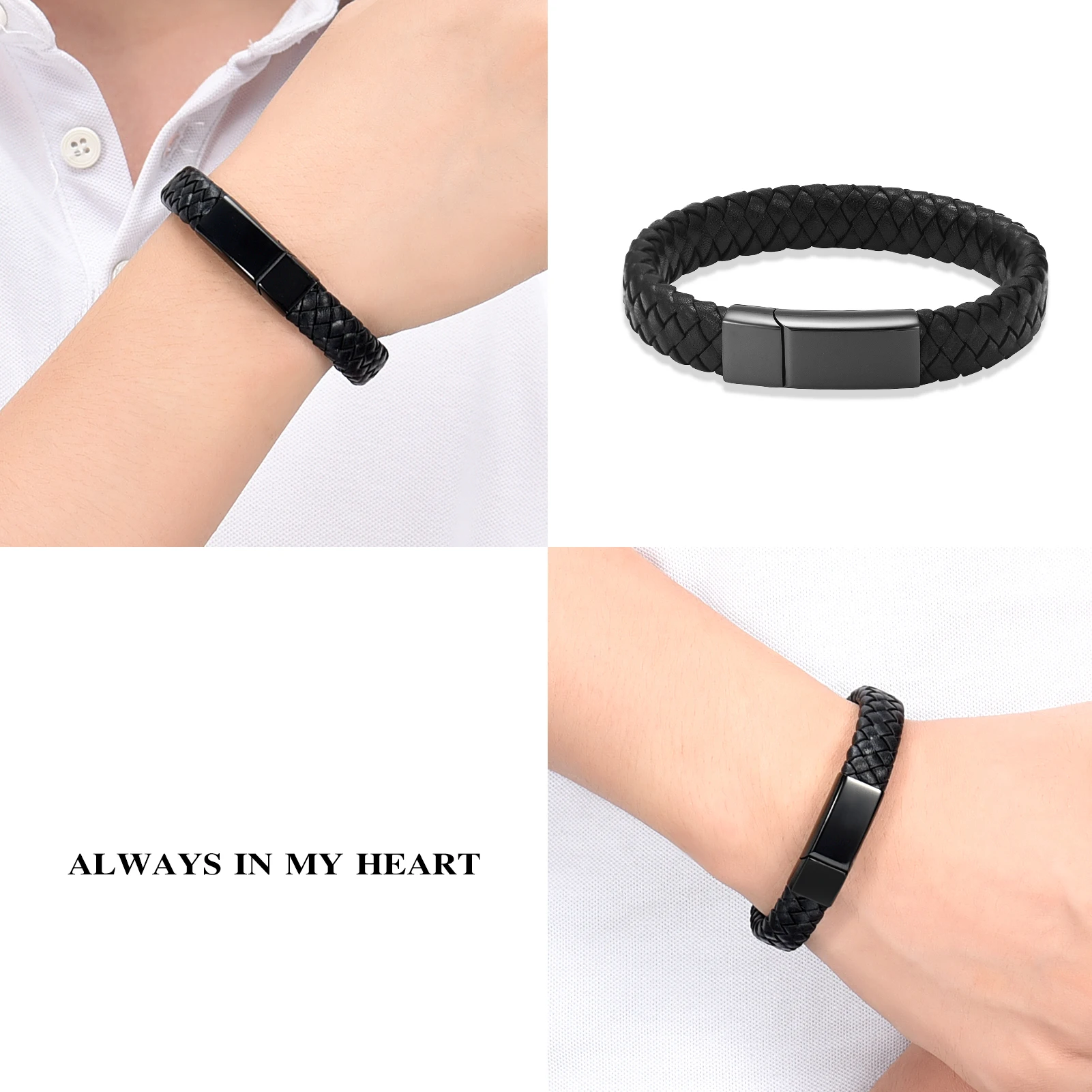 Link Bangle Cremation Memorial Ashes Holder Bracelet Keepsake Jewelry Funeral Cremains Locket Men`s Cuff Bracelet Urn