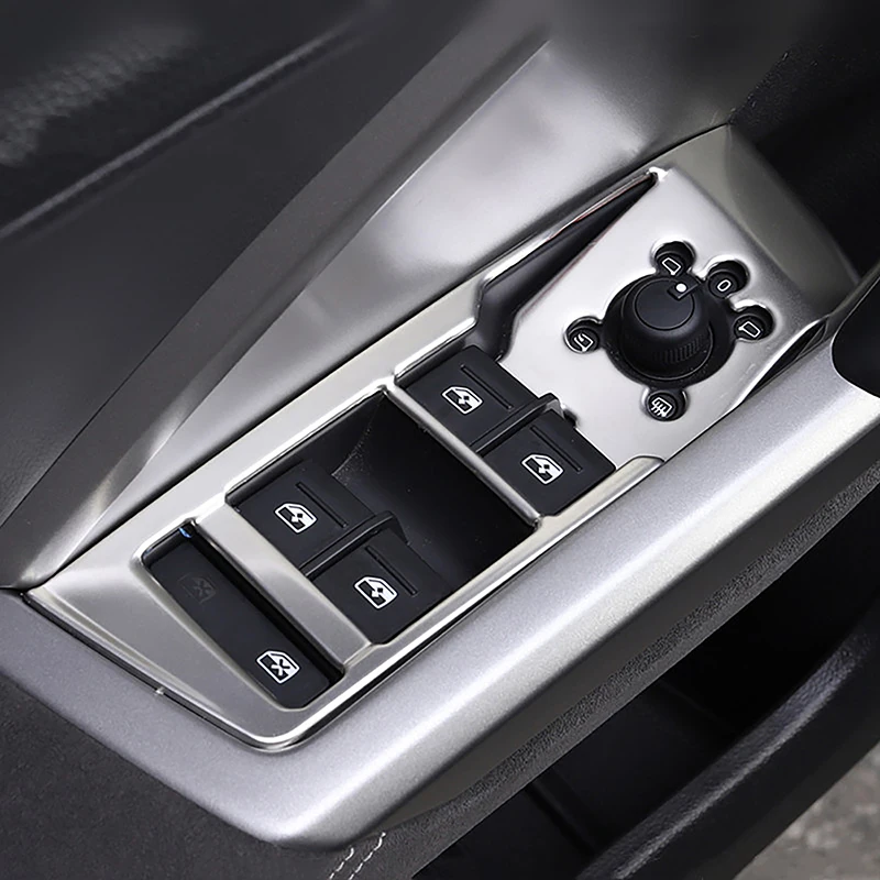 

Car Window Glass Lifting Button Panel Frame Decorative Trim For Audi Q3 2019-2022 LHD Carbon Color Interior Accessories Sticker