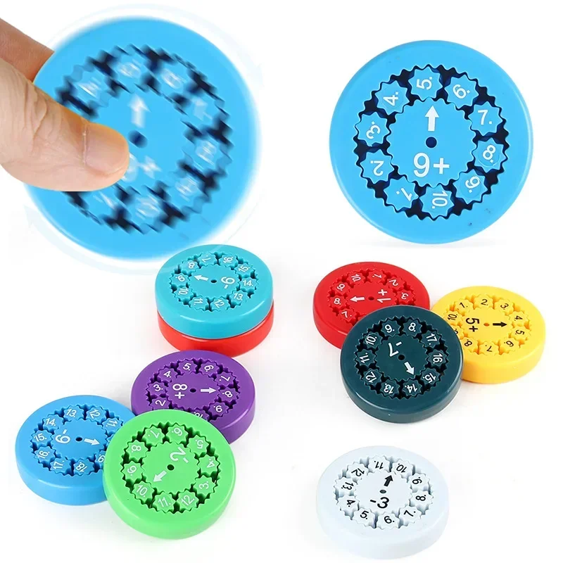 1/9Pcs Math Fidget Spinners Desktop Math Game Addition Subtraction Multiplication Division Math Games Party Favors for Kids Gift