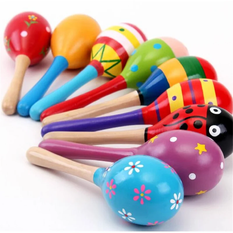 

high quality custom mini kid safe music wooden 11cm 19cm 21cm toy maracas