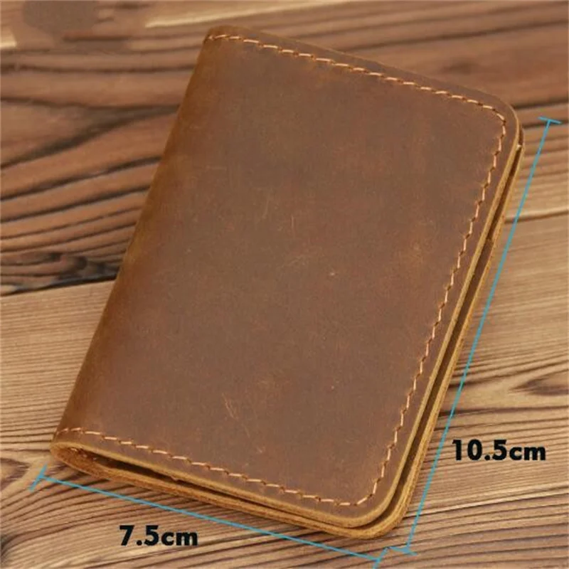 Carteira titular do cartão dos homens couro minimalista pequena bolsa fina Slim Mini cartão de crédito Bank ID Card Holder Wallet