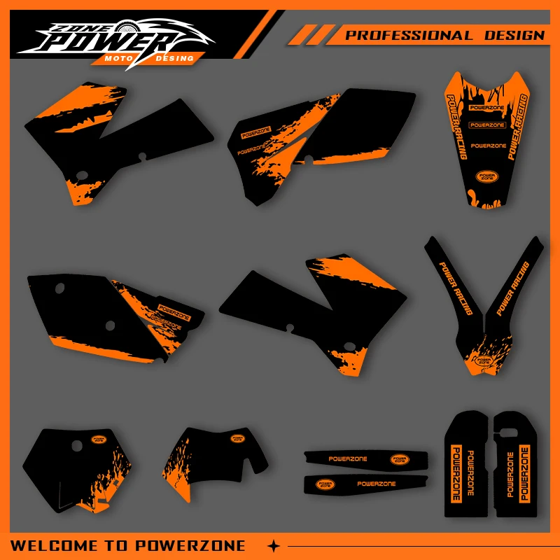 

POWERZONE Motocross Graphics Background Sticker Decal Kit For KTM 2005 2006 SXF 2006 2007 XCF 2006 2007 EXC Customized 03