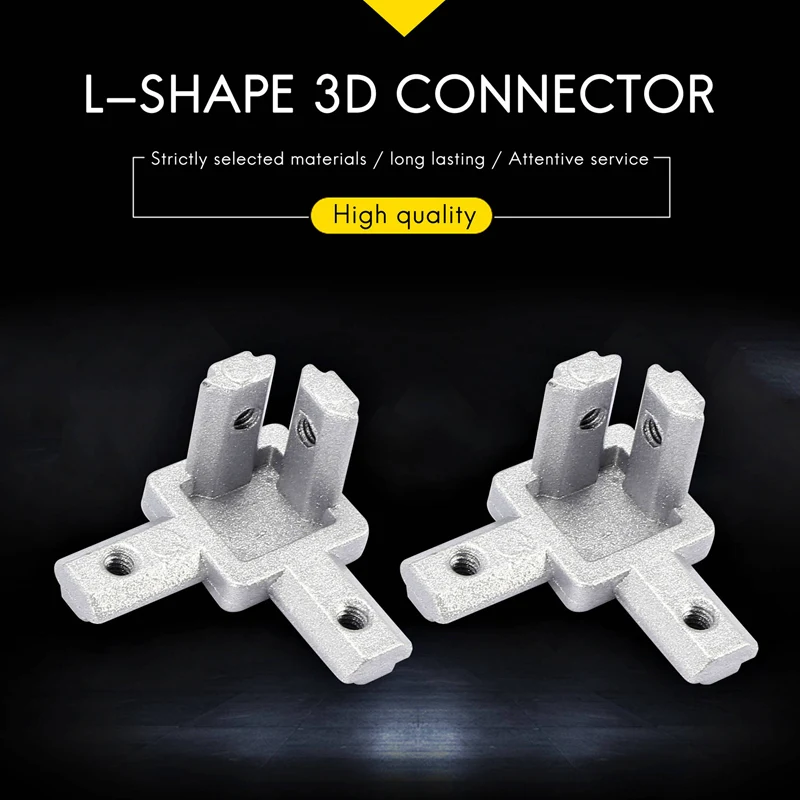 Connecteur ABRE-3-Way de support d'invite de coin d'extrémité pour le profil en aluminium d'extrusion de fente de T (paquet de 4, avec des vis)