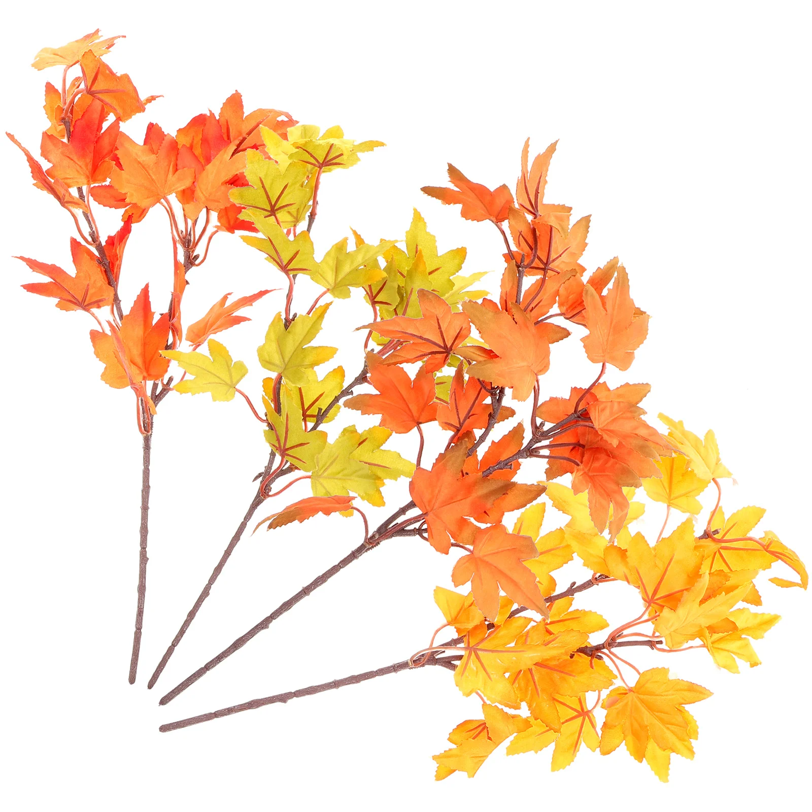 

4pcs Artificial Maple Leaf Branches Fall Picks Home Decor Vase Ornament Thanksgiving Centerpiece Plastic Lifelike