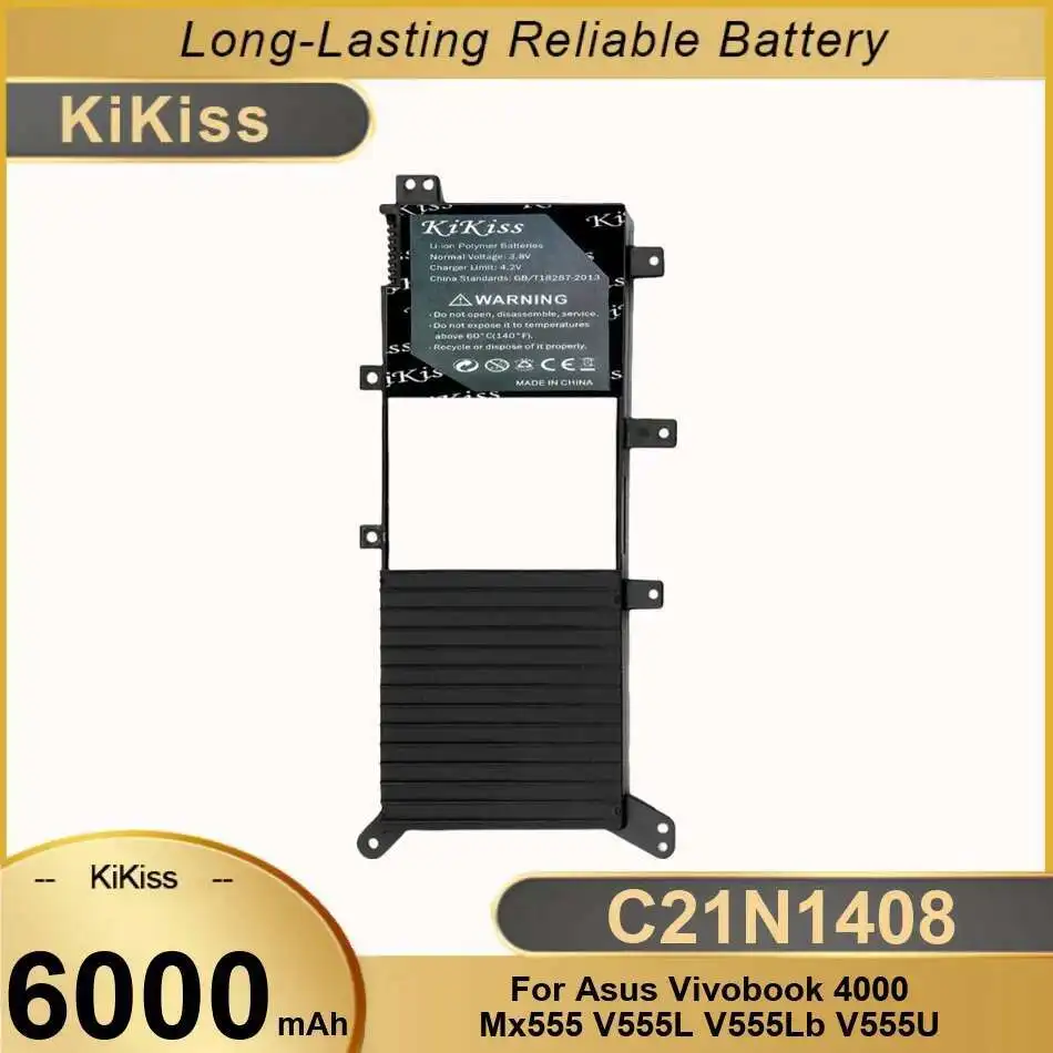 

Long Lasting C21N1408 Laptop Battery For Asus Vivobook 4000 MX555 V555L V555LB V555U 6000mAh