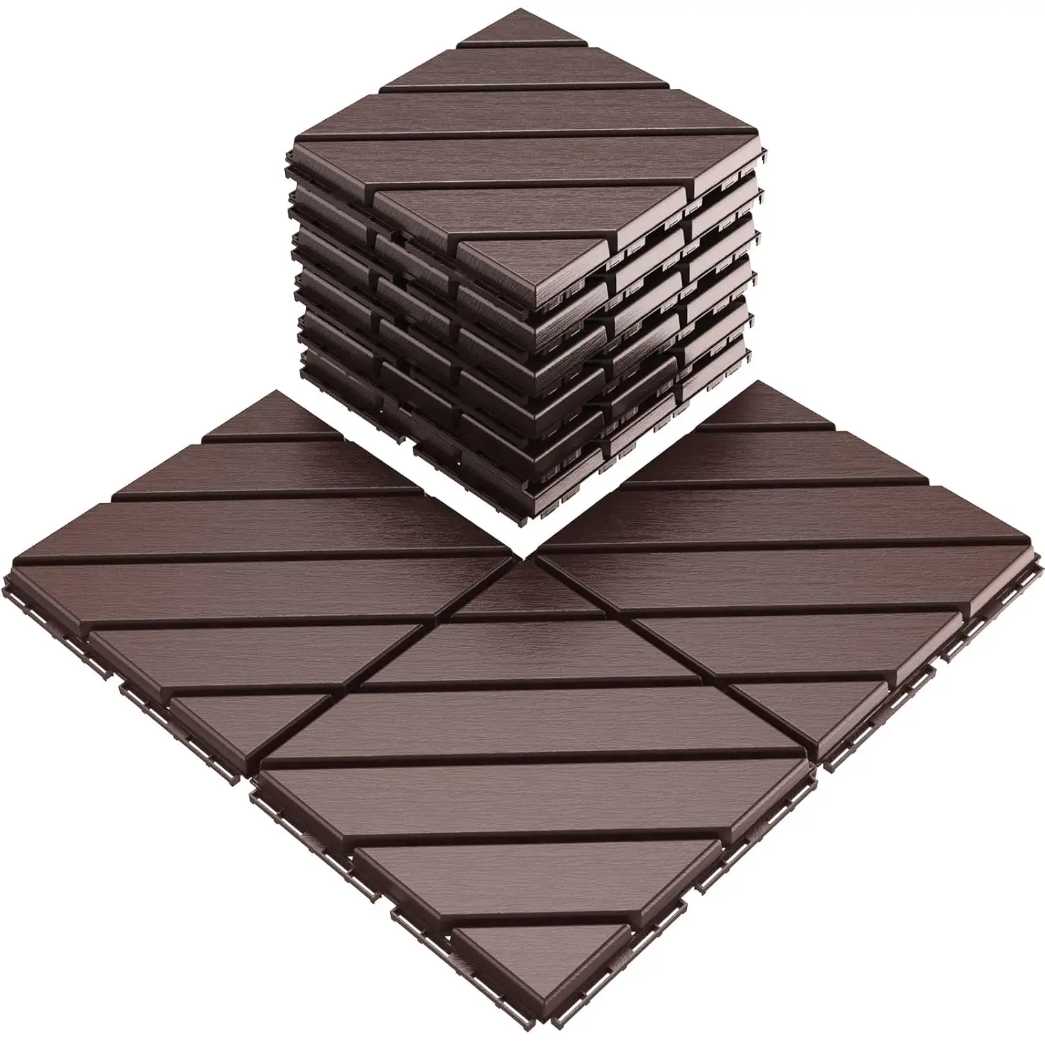 

9 Pack Interlocking Deck Tiles, 12'x12' Patio Pavers, Heavy Duty Plastic Outdoor Flooring with