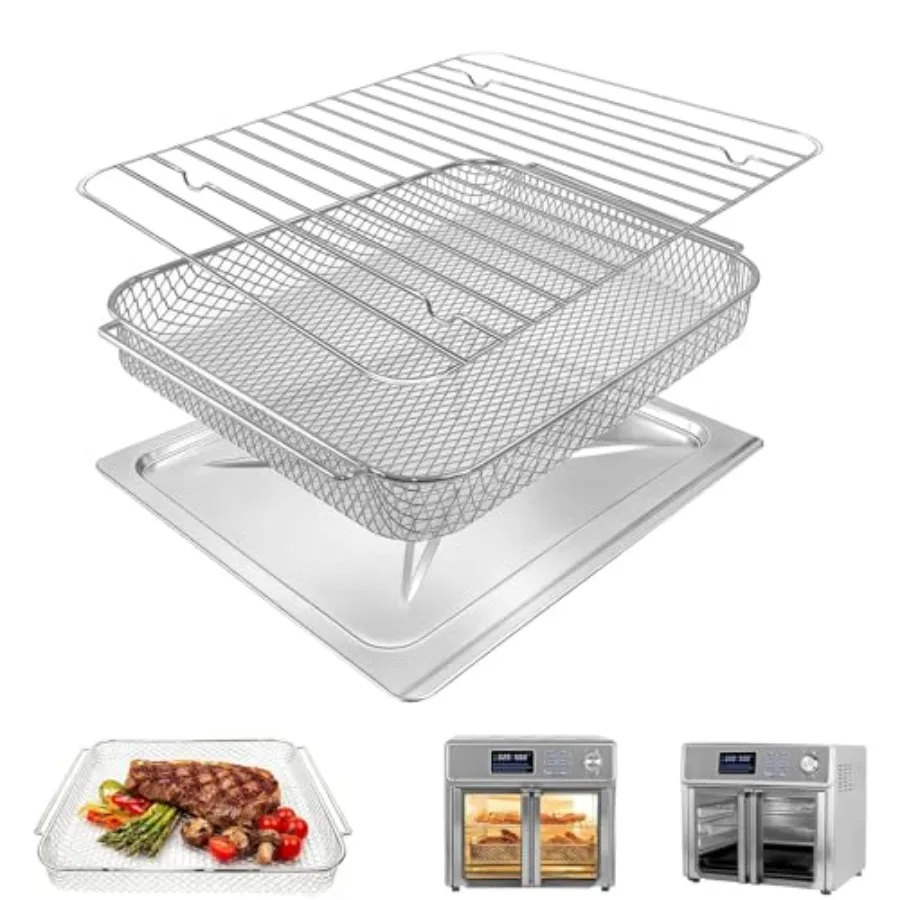

Набор аксессуаров 3-в-1 для аэрофритюрницы Kalorik MAXX 26QT, 10-в-1: поддон для крошек, корзина для приготовления и другие принадлежности для настольного тостера