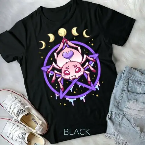 

Kawaii Pastel Goth Cute Creepy Pentacle Spider Pentagram - Unisex Form T-Shirt