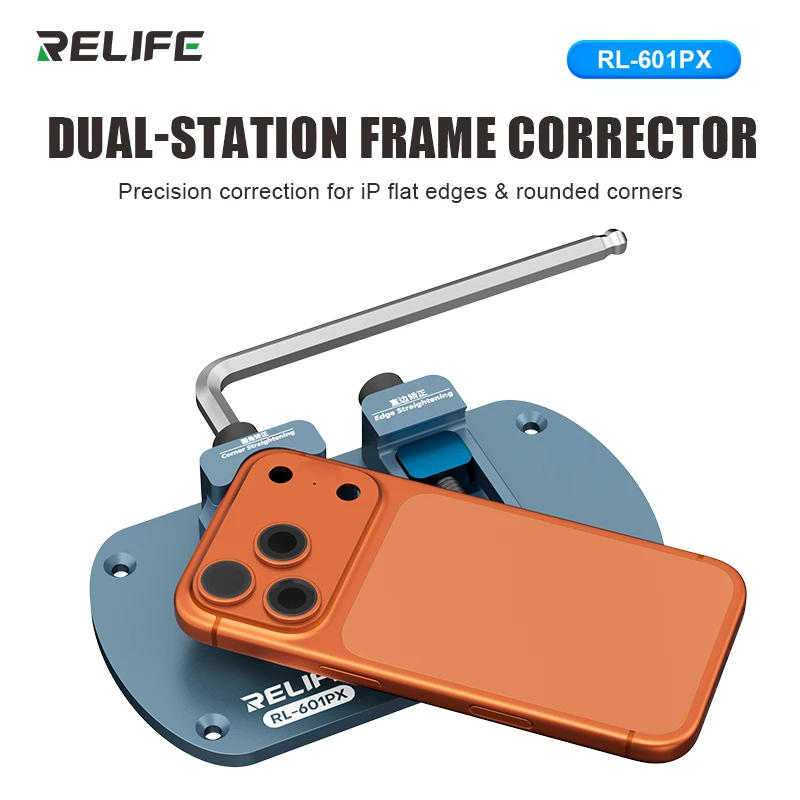 RELIFE RL-601PX Dual-Station Frame Corrector Dual Clamps on Same Side for IP Flat Edges & Rounded Corners Repair Tools