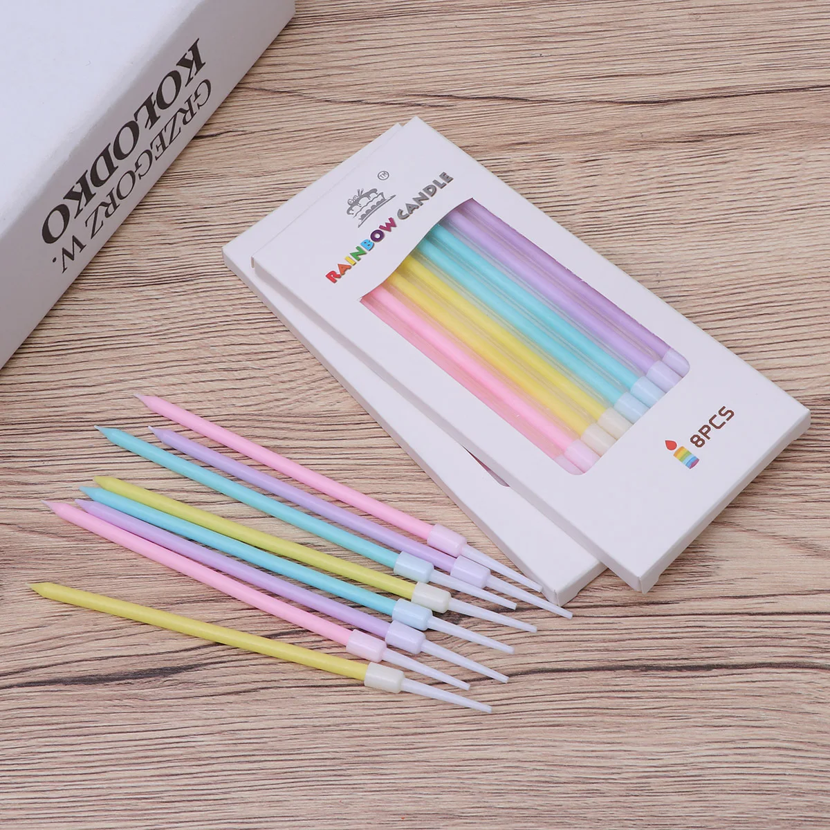 

24Pcs Long Birthday Cake Candles Slender Elegant Colors Party Decoration Romantic Cake Candles for Celebration