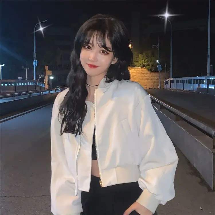 

Autumn Loose Stand Collar Versatile Short Fashion Long Sleeve