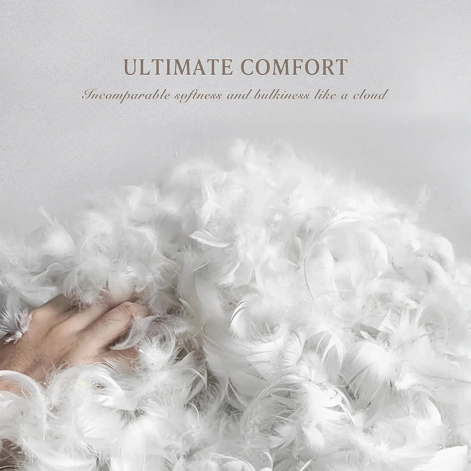 Kathy Ireland White Feather Goose Down Comforter-All Season Warmth, Full-Queen