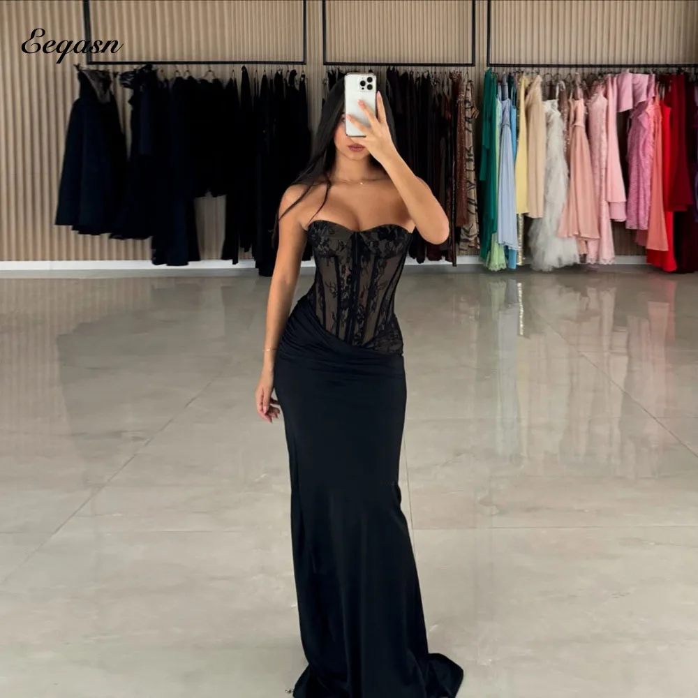 

Индивидуальные вечерние платья Eeqasn: модные, элегантные, с корсетным лифом, без бретелек, фасон «русалка», длиной в пол, пастельных тонов