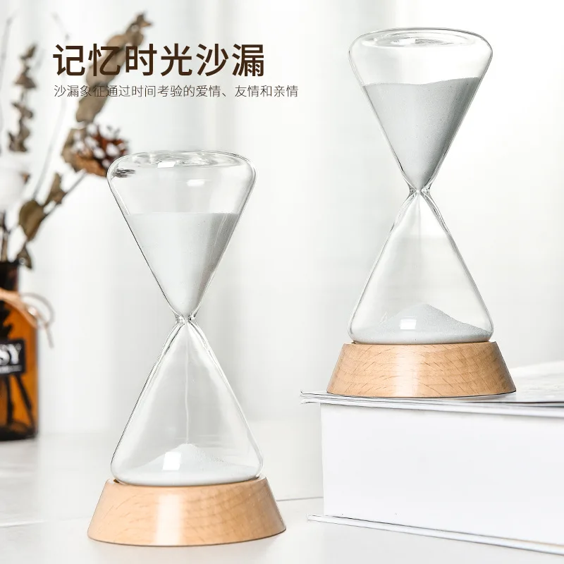15 Minutes 30 Minutes Glass Hourglass Timer Personalized Creative Detachable Hourglass Wooden Ornaments Birthday Gift