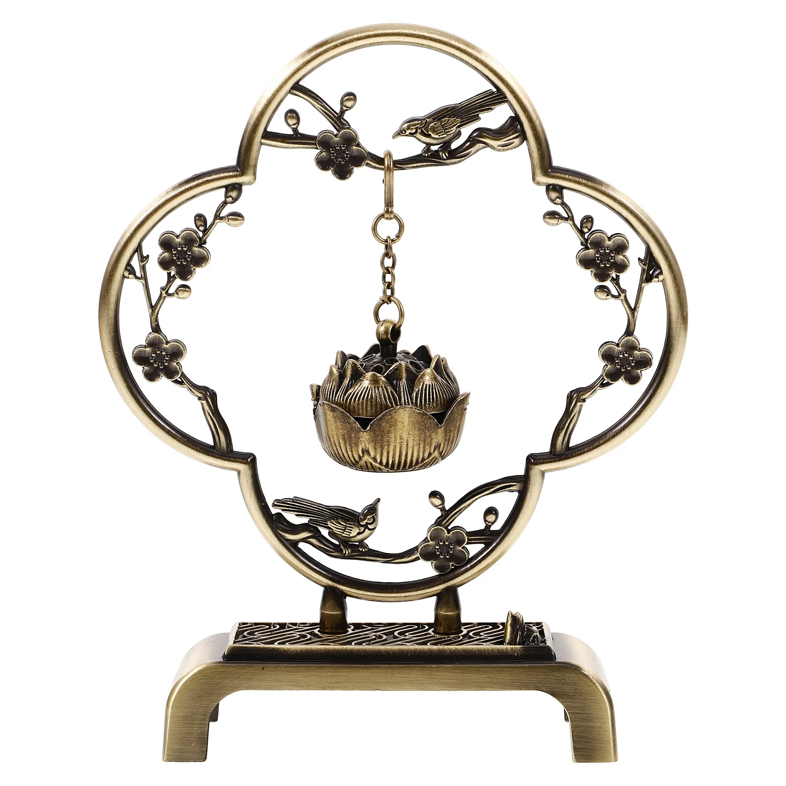 

Decorative Incense Burner Bowl Alloy Vintage Censer Holder for Home Office Desk Aroma Relaxation Centerpiece Table Decor Incense