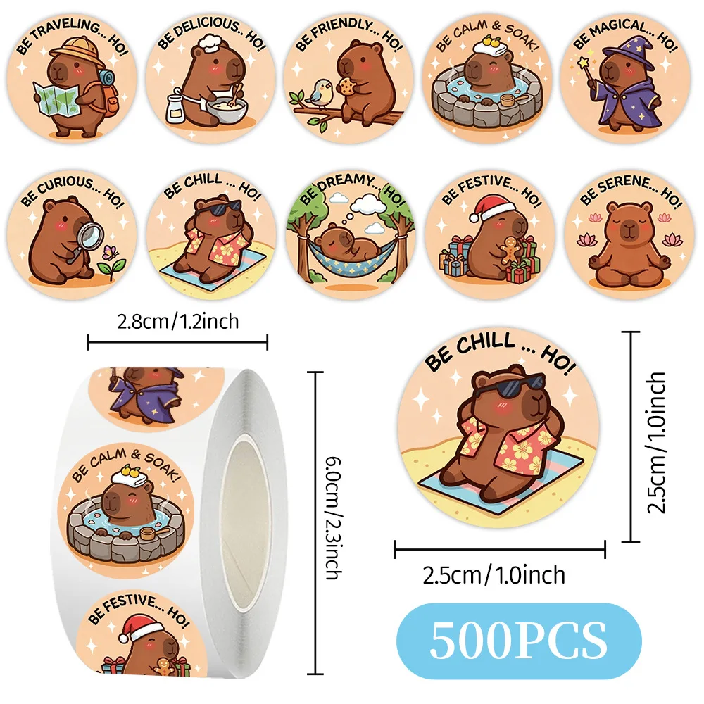 500PCS Capybara Graffiti Sealing Sticker Exquisite Fashion DIY Toys Secret for Bottle Scrapbook Travel Bag Aesthetic Decals