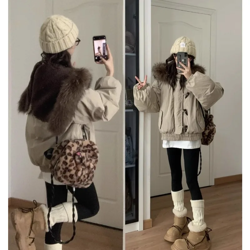 Autumn Winter Parkas Women High End Jackets Vintage Basics Women Clothing Casual Padded Korean Style Loose Coats Outerwear C192
