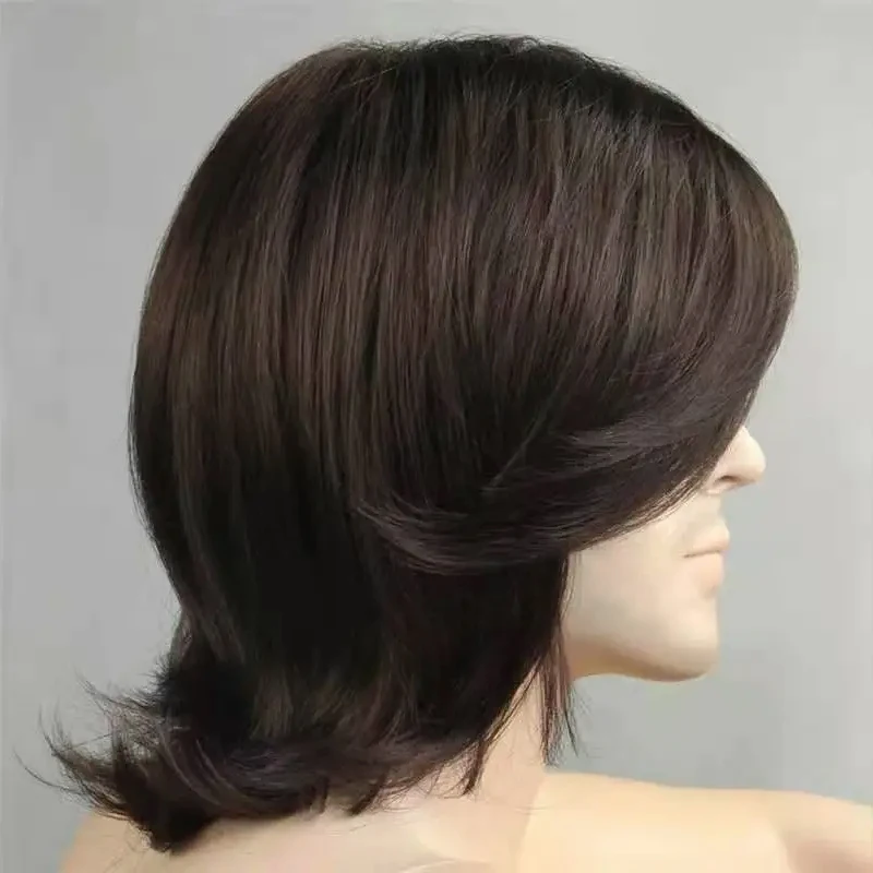 HAIRJOY Männliche Kunsthaar-Perücke, mittellang, gerade, Cosplay-Perücken, hitzebeständige Faser – Detail 3