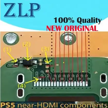 10sets For PS5 PlayStation 5 Near-HDMI Port Connector Components Parts Diode Resistor Caps Capacitor