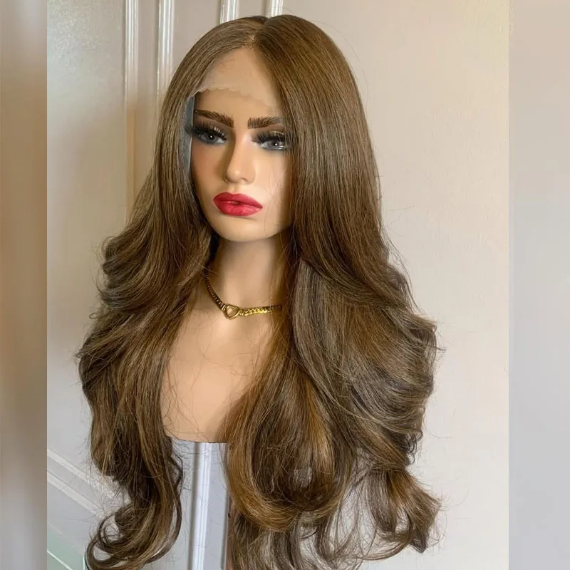 

Long Last Ash Cool Brown Long Wavy 100% Human Hair Lace Front Wigs for Black Women Natural Hairline Glueless 5x5 HD Lace Wigs