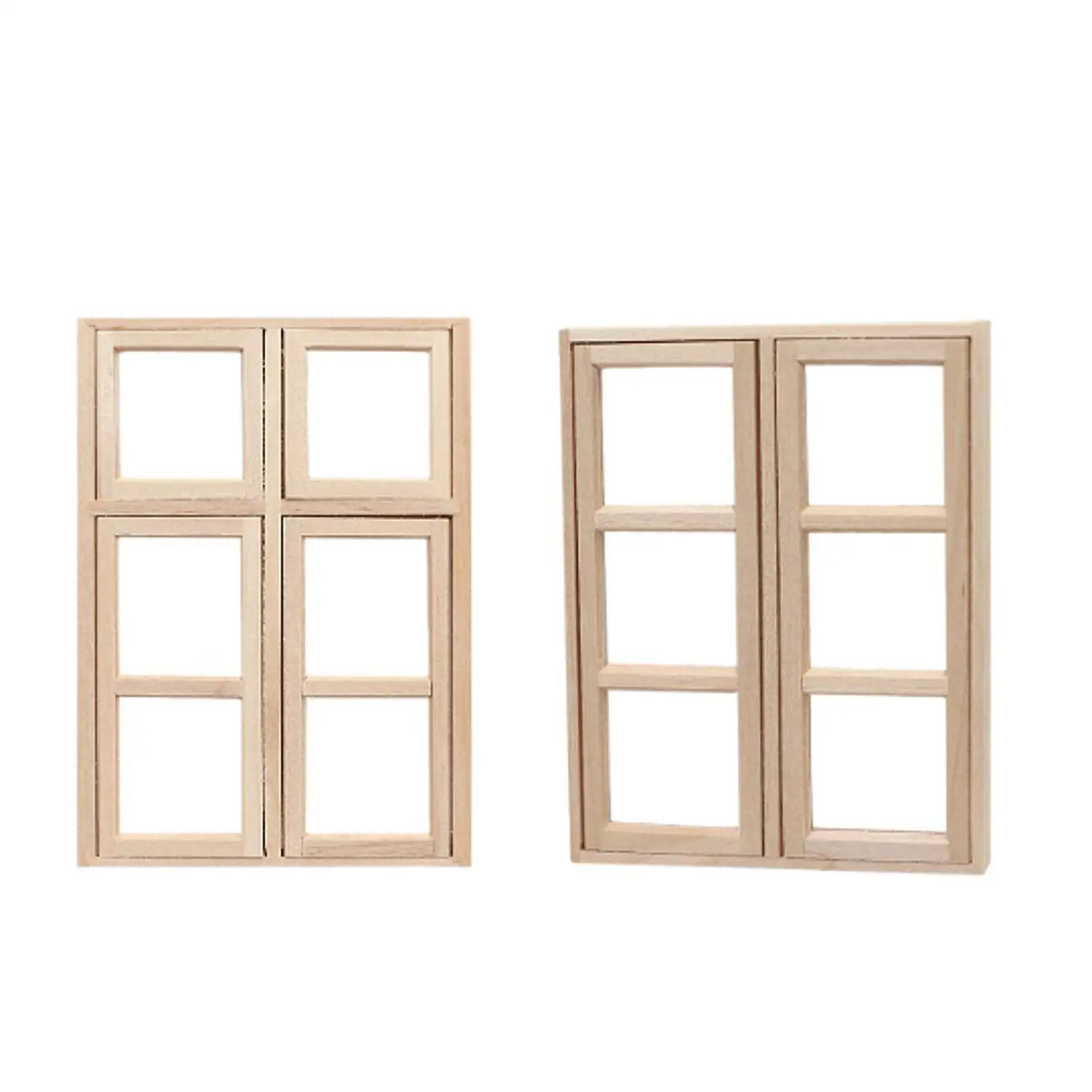 1:12 인형의 집 창 공예 액세서리 모델 미니어처 나무 창 가구