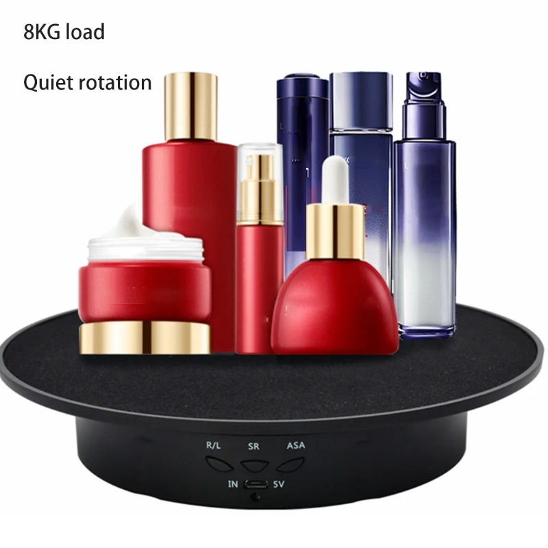 3 Speeds Intelligent Electric Rotating Display Stand Mirror Turntable Revolving Base Jewelry Holder Battery/USB Power