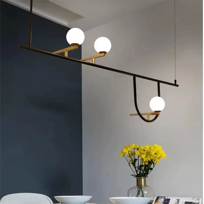 yanzi nordic metal geometrico passaro teto lustre designer lampada molecular longa linha escritorio luz refeitorio arte 01