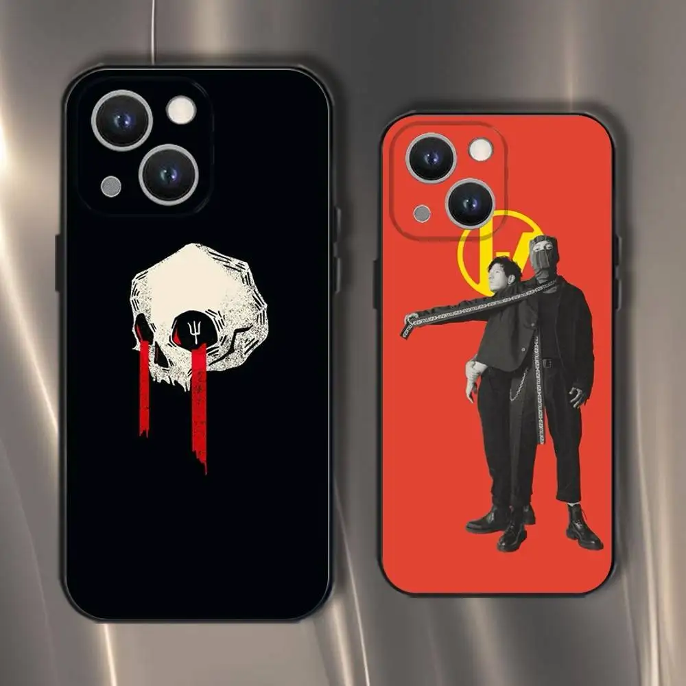 

T-Twenty one pilots Phone Case For iPhone 16,15,14,13,12,11,Pro,XS,Max,XR,Plus,E,SE4,Mini Black Soft Cover