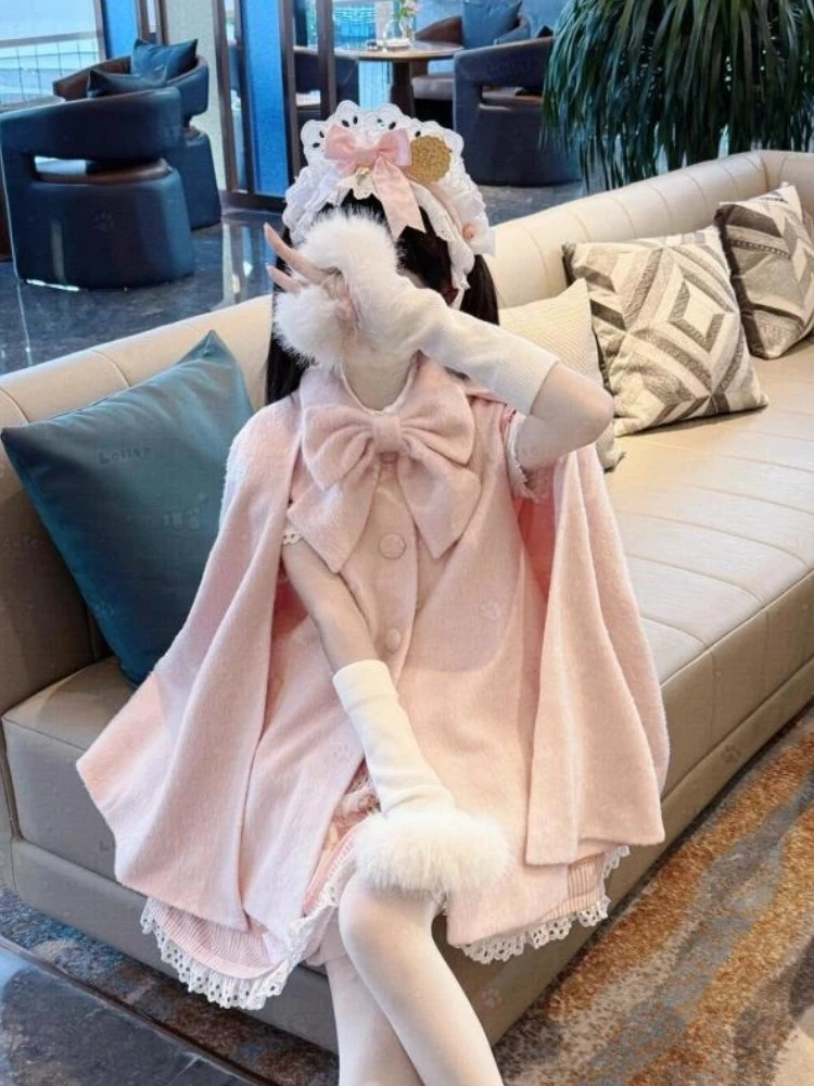 

Элегантная куртка Kawaii Y2k, универсальная свободная куртка-плащ, женская свободная повседневная куртка, верхняя одежда, зимняя японская модная женская новинка