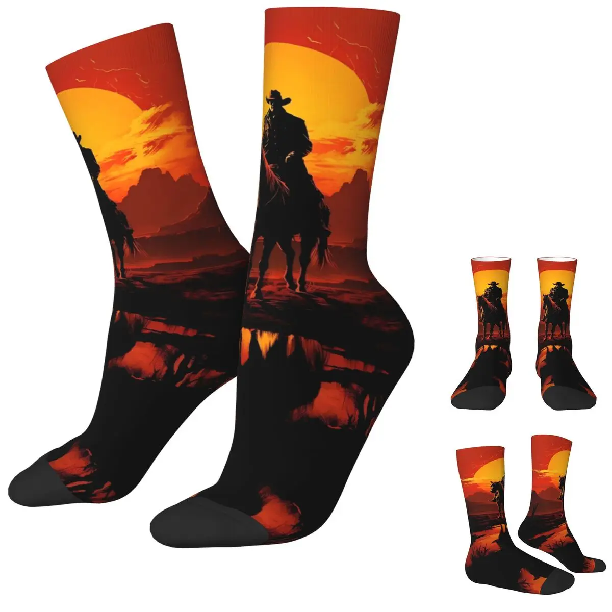 Winter Warm Funny Women Men Red Redemptions Socks Cowboy Arthur Morgan  Sweat Absorbing Sports Socks