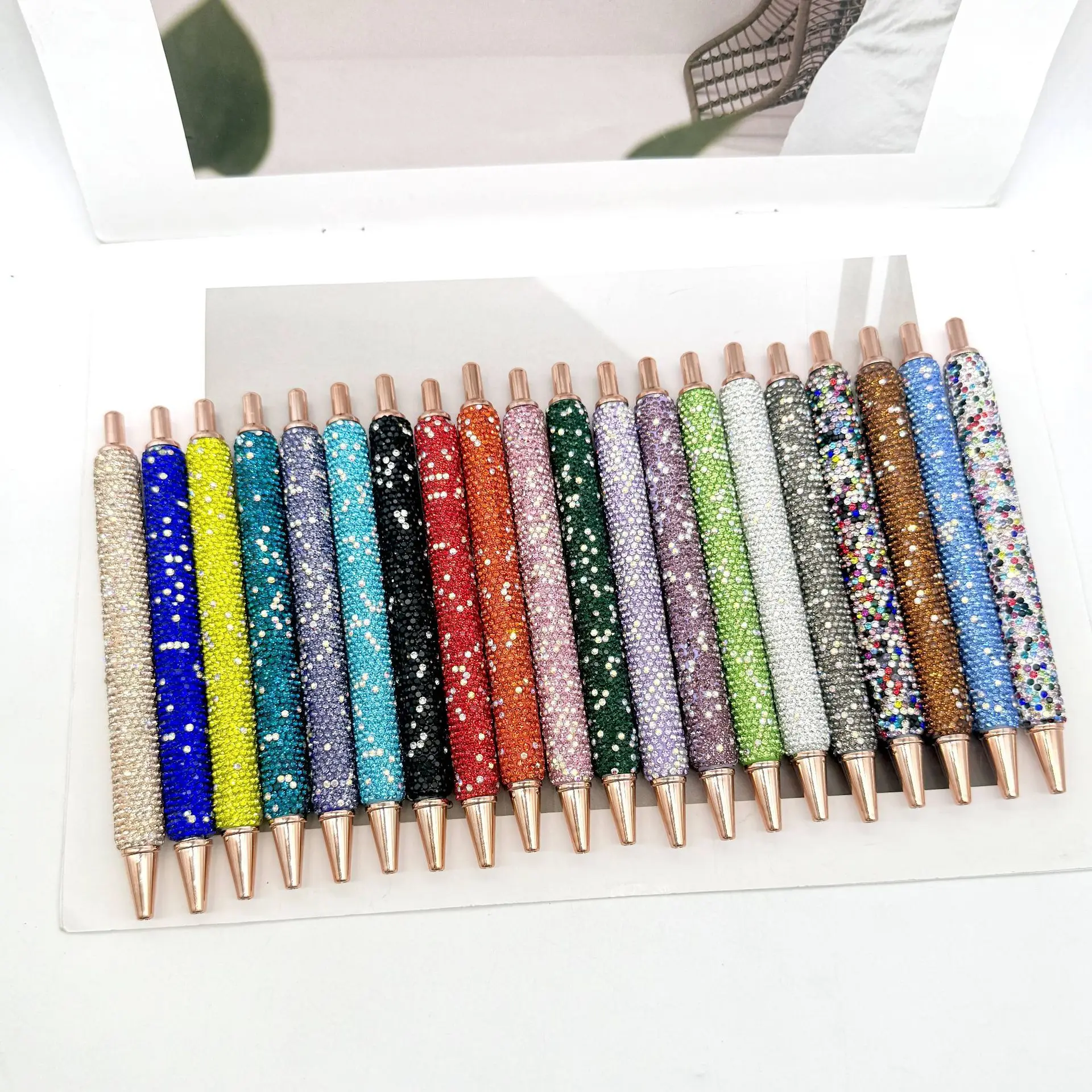 

50 шт., шариковая ручка для бизнеса и офиса, сделай сам, ручная работа, блестящая металлическая шариковая ручка с бриллиантами, подарочная ручка, ручки для подписи, канцелярские принадлежности