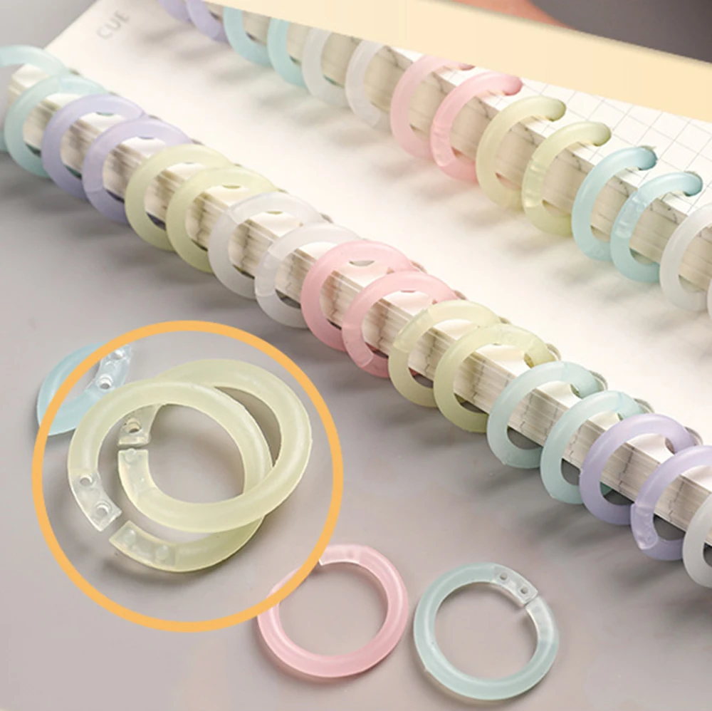 20Pcs/Box Loose-Leaf Circle Colorful Albums Ring Book Binder Hoop Circle Ring Clip Key Chain Students Stationery Office Supplies