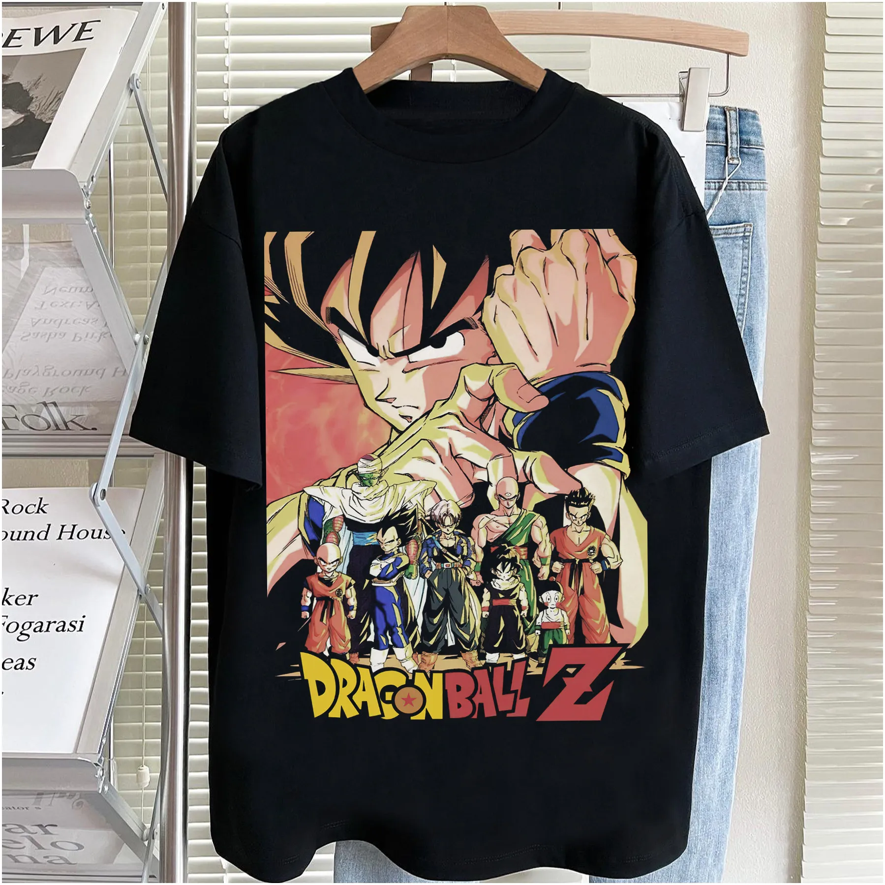 Dragon Ball T-Shirt für Herren, reine Baumwolle, lässiges Rundhals-T-Shirt, kurzärmelige Kleidung, Sommer, Sport, lässiges Kurzarm-Oberteil