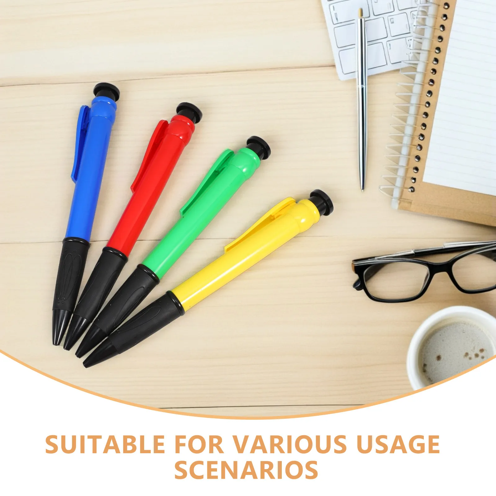 4Pcs Oversized Giant Ballpoint Pens Comically Large Funny Novelty Pens for Parties Photo Props Students Teachers Office Use