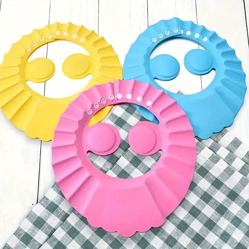 

Baby Shampoo Cap Adjustable Waterproof Shower Cap Splash Proof Baby Shampoo Cap with Ear Protection Bathing Protective Cap