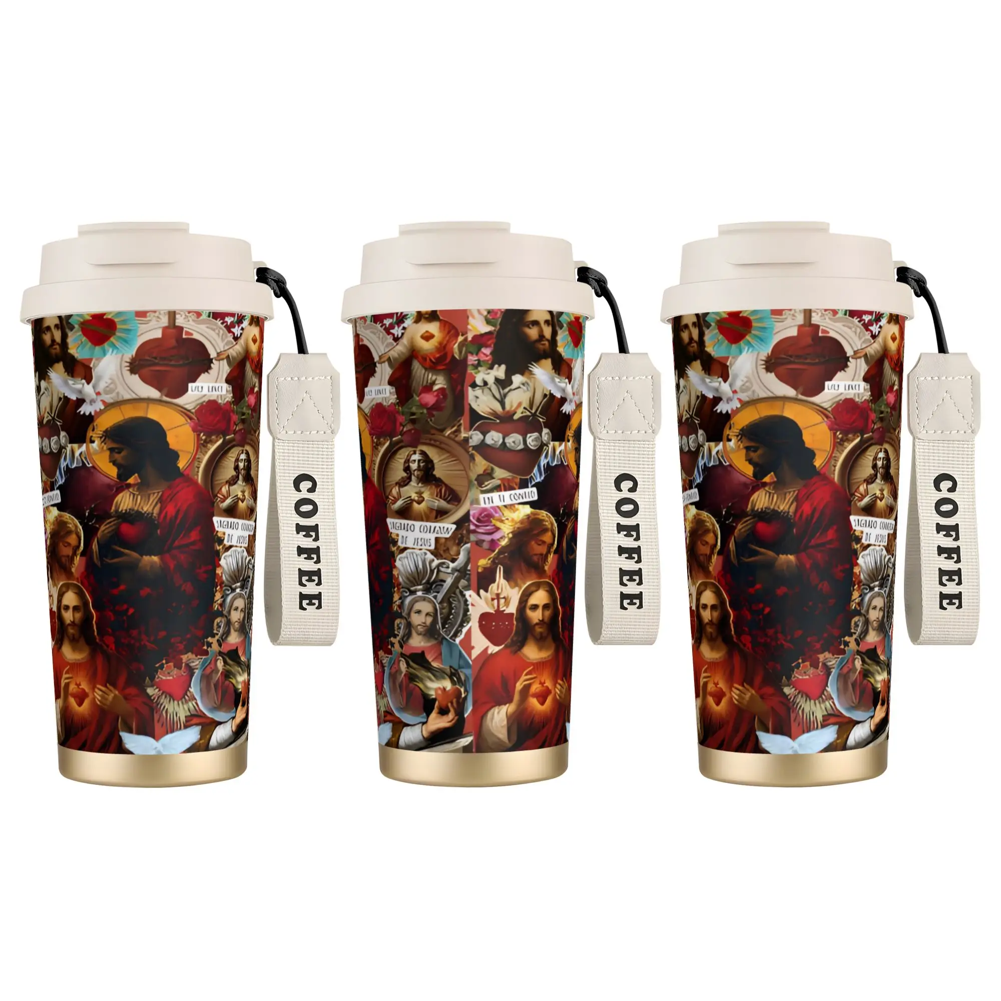 

Кружка-термос из нержавеющей стали 316 с принтом «Небесная сцена с Иисусом», герметичная, для холодных напитков, автомобильная, дорожная, на заказ