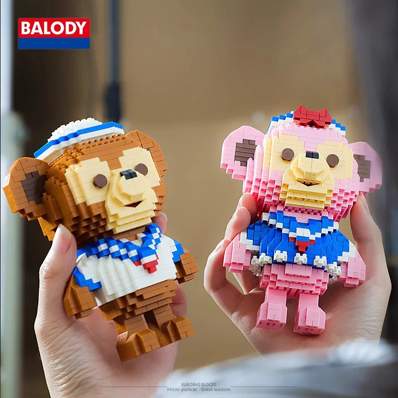 BALODY New Kawaii Bear Series Puzzle Block Originality Mash-up Color Preppy Style Maiden Heart Desktop Ornament Toy Holiday Gift