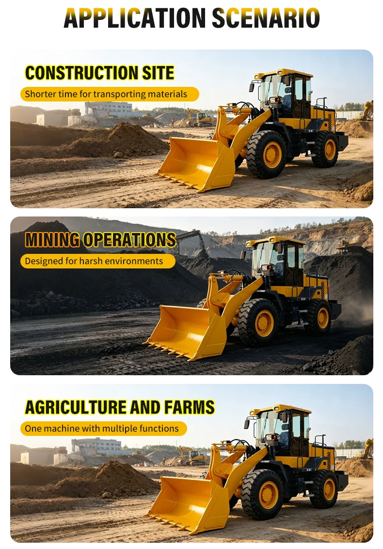 Robuster Hydraulikbetriebener Kompakt-Radlader mit Großer Schaufel und Hoher Traktion für Bau-, Landwirtschafts- und Erdbewegungsarbeiten – Detail 4
